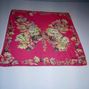 Kenzo Vintage Silk Scarf Floral Hot Pink OS